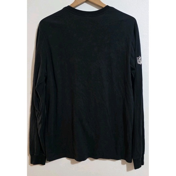 Raiders Shirt Mens Sz L Black Pullover Nike Long Sleeve NFL Football Crew Sports - Picture 4 of 6